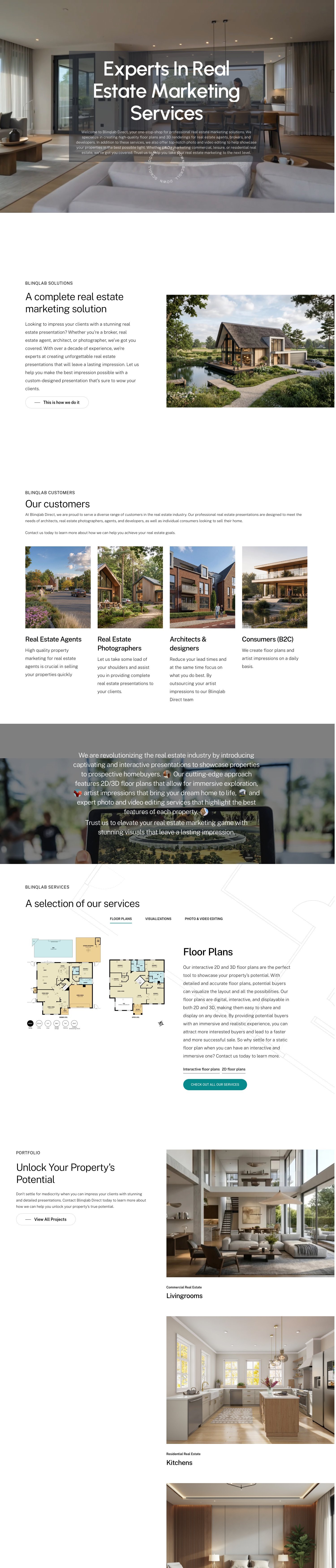 Screenshot van de website van BlinqlabDirect