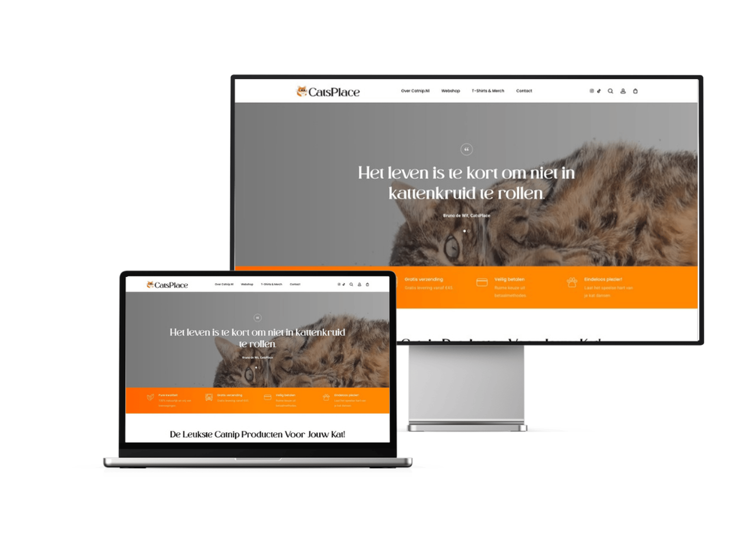 Catnip.nl webshop van CatsPlace op desktop en laptop